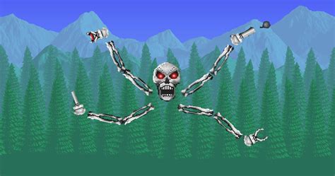 While each part can be defeated separately, defeating the head is enough to defeat Skeletron. . Terraria skeletron